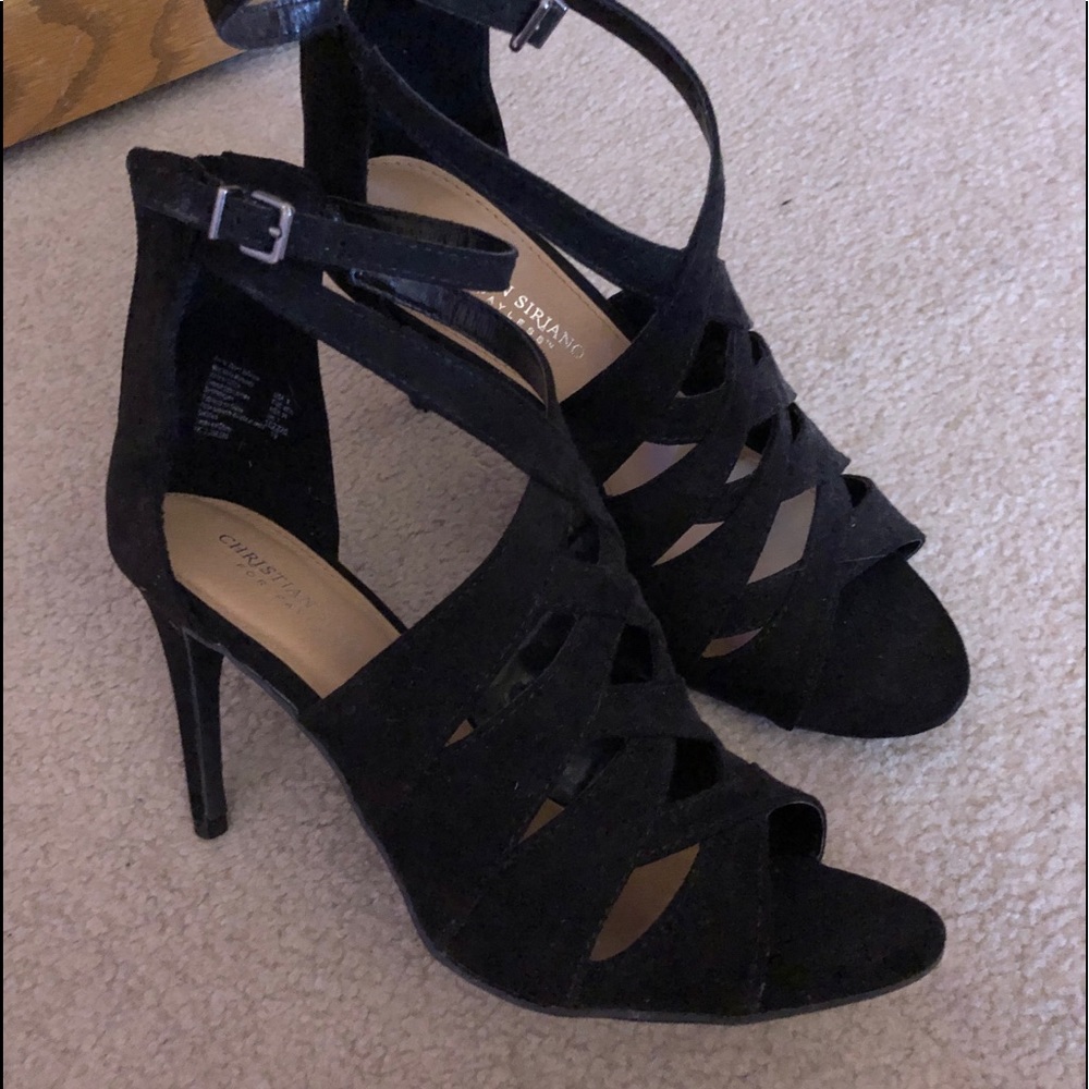 Black strappy heels!
